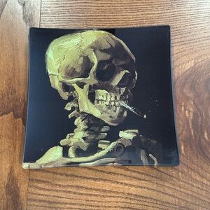 Vincent van Gogh “Skull of a Skeleton with Burning Cigarette” Glass Tray